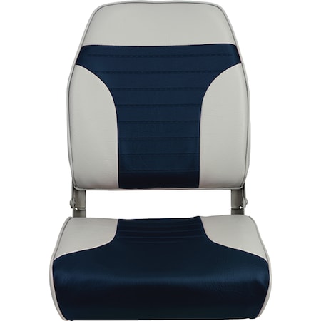 Springfield Marine Economy Folding High Back Seat Gray & Blue 1040661